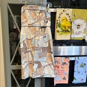 J. Crew Letter Print Midi Dress - Cream and Tan